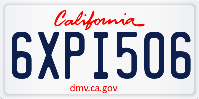 CA license plate 6XPI506