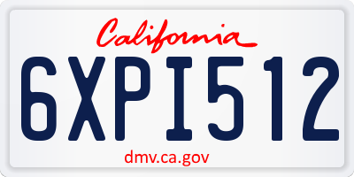 CA license plate 6XPI512