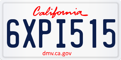 CA license plate 6XPI515