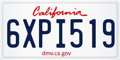 CA license plate 6XPI519