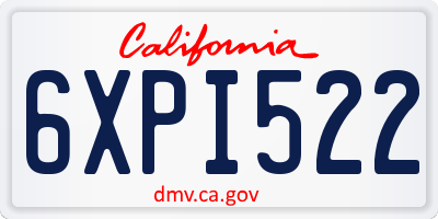 CA license plate 6XPI522
