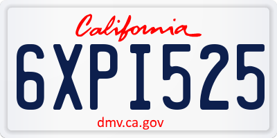 CA license plate 6XPI525