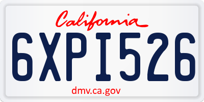 CA license plate 6XPI526