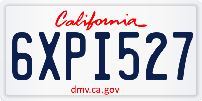 CA license plate 6XPI527