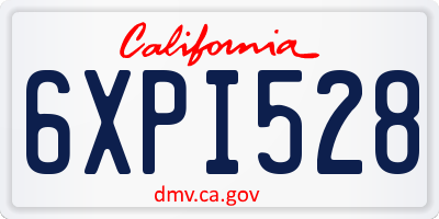 CA license plate 6XPI528