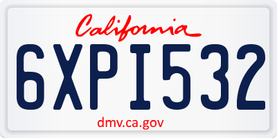 CA license plate 6XPI532
