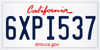 CA license plate 6XPI537