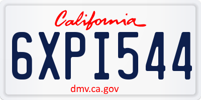 CA license plate 6XPI544