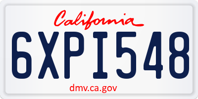 CA license plate 6XPI548