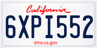 CA license plate 6XPI552