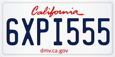 CA license plate 6XPI555