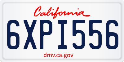 CA license plate 6XPI556