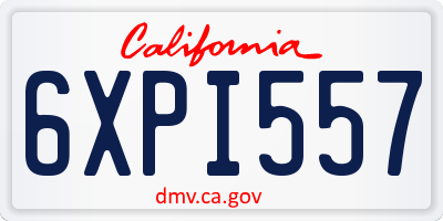 CA license plate 6XPI557