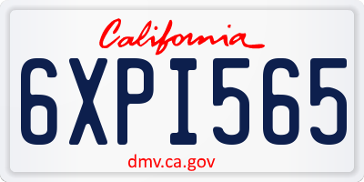 CA license plate 6XPI565