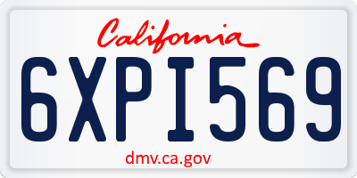 CA license plate 6XPI569