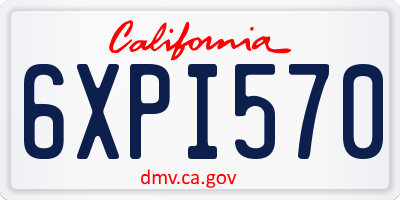 CA license plate 6XPI570