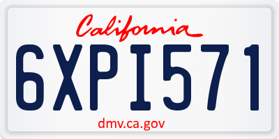 CA license plate 6XPI571