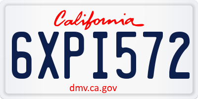CA license plate 6XPI572