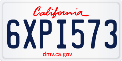 CA license plate 6XPI573