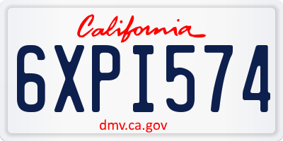CA license plate 6XPI574