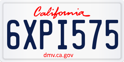 CA license plate 6XPI575