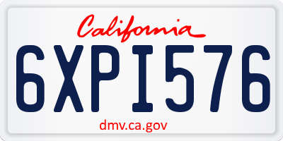 CA license plate 6XPI576