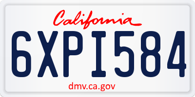 CA license plate 6XPI584