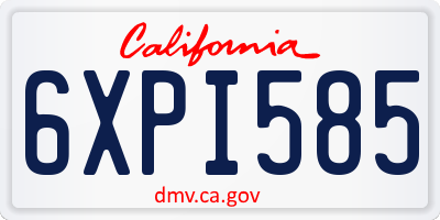 CA license plate 6XPI585