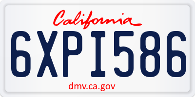 CA license plate 6XPI586