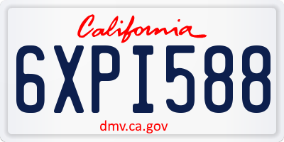 CA license plate 6XPI588