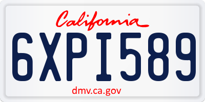 CA license plate 6XPI589