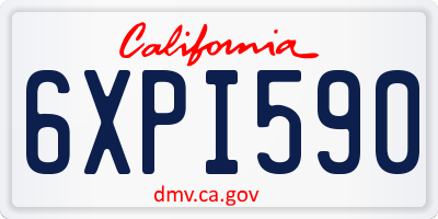 CA license plate 6XPI590