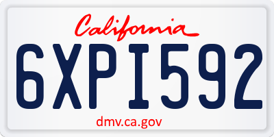 CA license plate 6XPI592