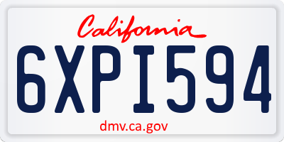 CA license plate 6XPI594