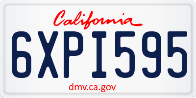 CA license plate 6XPI595