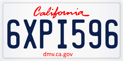 CA license plate 6XPI596