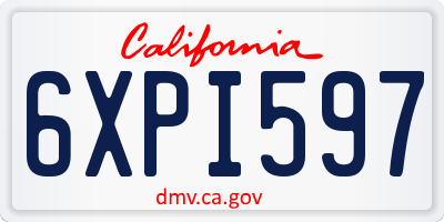 CA license plate 6XPI597