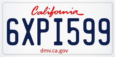 CA license plate 6XPI599