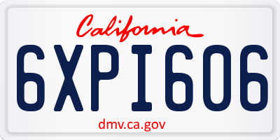 CA license plate 6XPI606