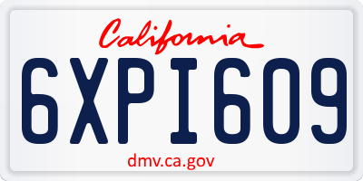 CA license plate 6XPI609