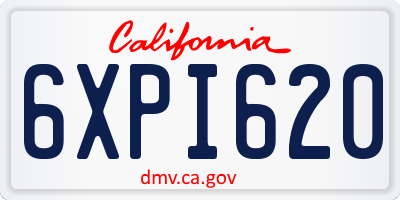 CA license plate 6XPI620