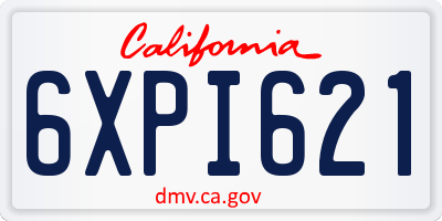 CA license plate 6XPI621