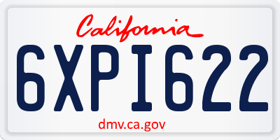 CA license plate 6XPI622