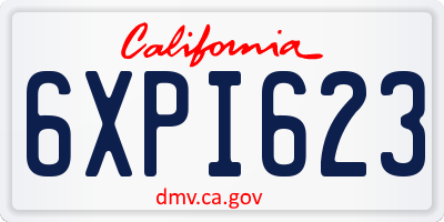 CA license plate 6XPI623