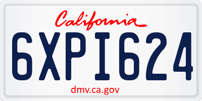CA license plate 6XPI624