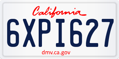 CA license plate 6XPI627