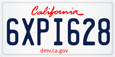 CA license plate 6XPI628