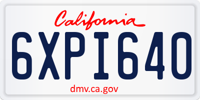 CA license plate 6XPI640