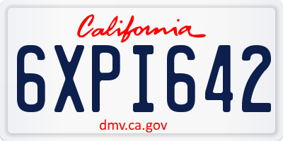 CA license plate 6XPI642