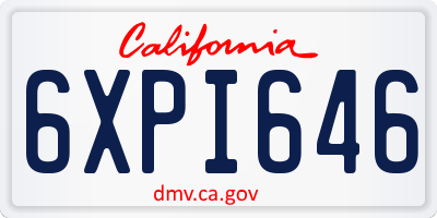 CA license plate 6XPI646